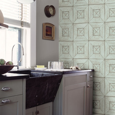 Verity Light Blue Wood Wallpaper