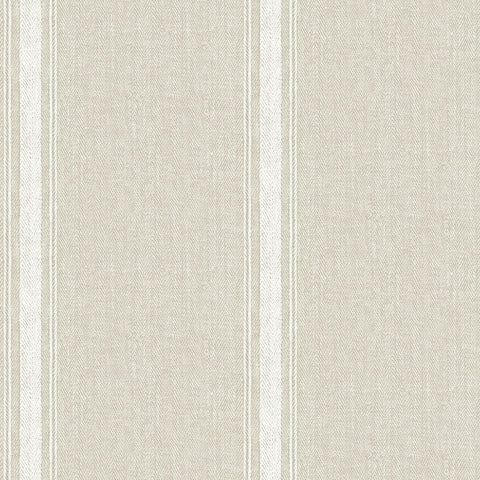 Linette Light Grey Fabric Stripe Wallpaper
