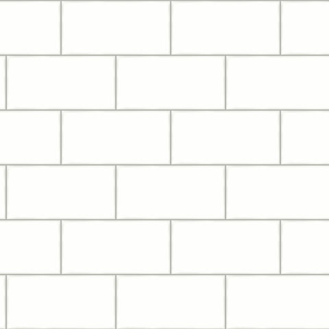 Freedom Off-White Subway Tile Wallpaper
