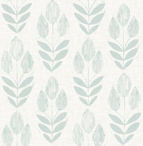 Garland Teal Block Tulip Wallpaper