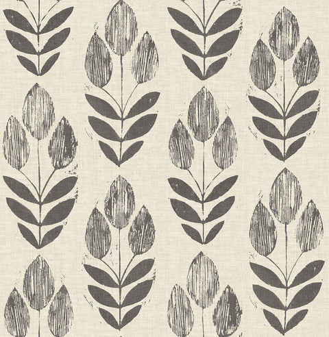 Garland Black Block Tulip Wallpaper