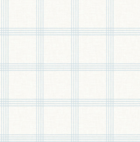 Twain Light Blue Plaid Wallpaper
