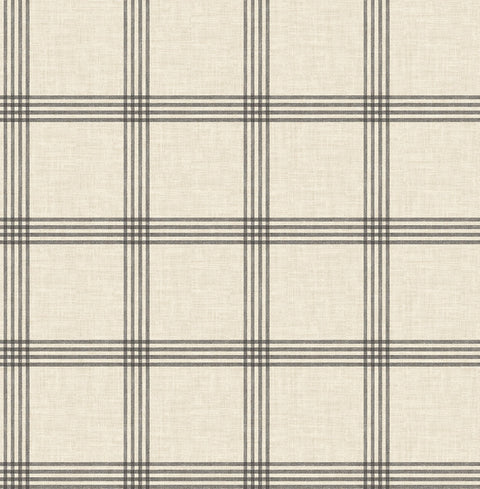 Ester Black Plaid Wallpaper