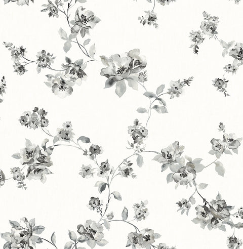 Cyrus Black Floral Wallpaper