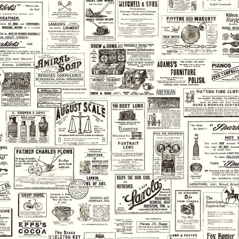 Alden Black Newspaper Wallpaper