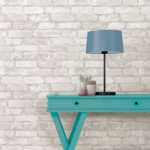 3115-NU1653 Buchanan Off-White Brick Wallpaper