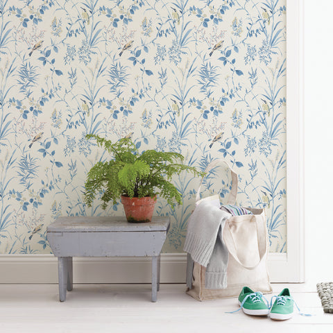 3117-24170 Imperial Garden Blue Botanical Wallpaper