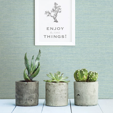 3117-24282 Agave Teal Faux Grasscloth Wallpaper