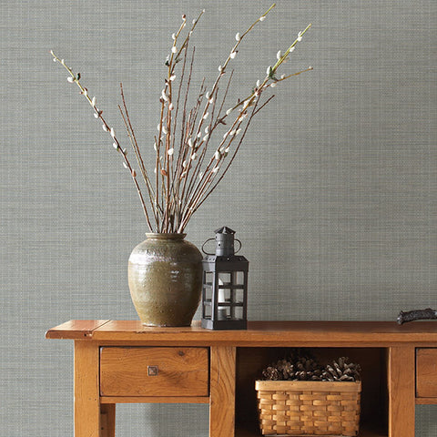 3118-016913 Kent Grey Grasscloth Wallpaper