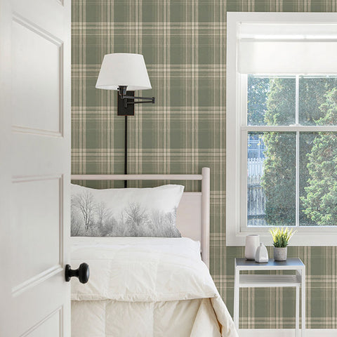 3118-12673 Saranac Sage Flannel Wallpaper