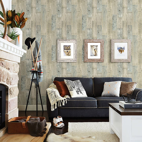 3118-12692 Chebacco Beige Wooden Planks Wallpaper
