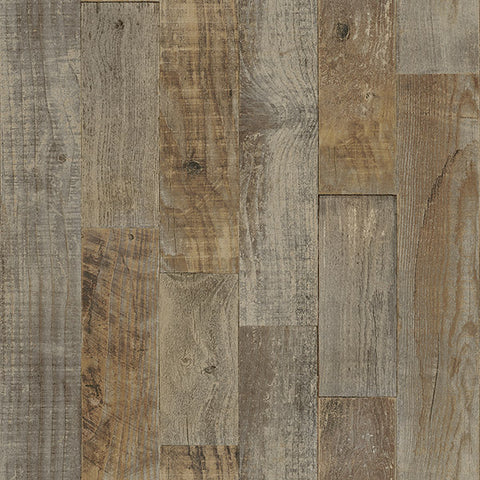 3118-12693 Chebacco Brown Wooden Planks Wallpaper