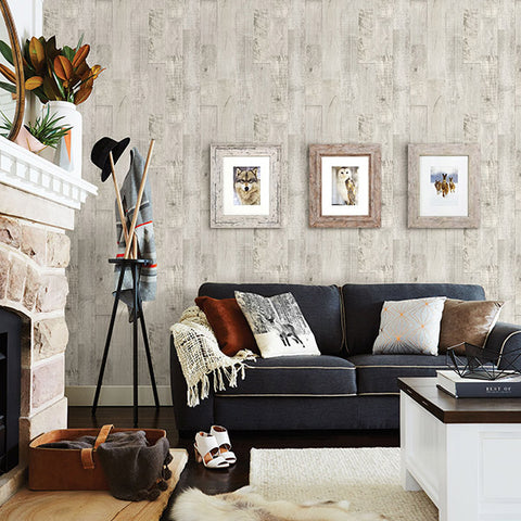 3118-12694 Chebacco Light Grey Wooden Planks Wallpaper