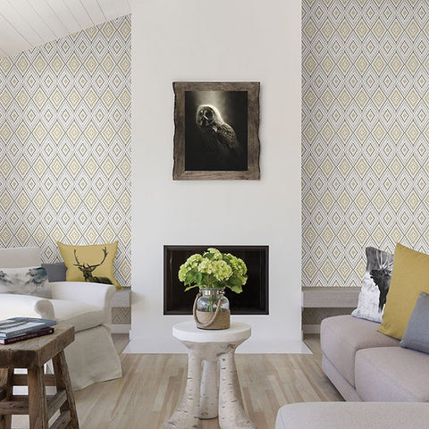 3118-12711 Ganado Beige Geometric Ikat Wallpaper