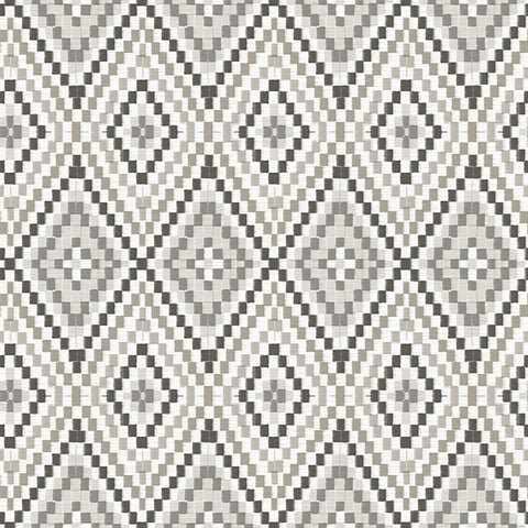 3118-12714 Ganado Dark Brown Geometric Ikat Wallpaper