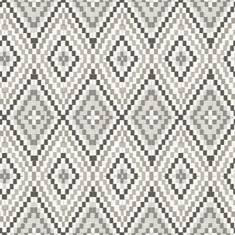 3118-12714 Ganado Dark Brown Geometric Ikat Wallpaper