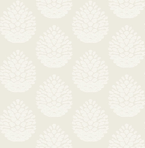 3118-25090 Totem Eggshell Pinecone Wallpaper