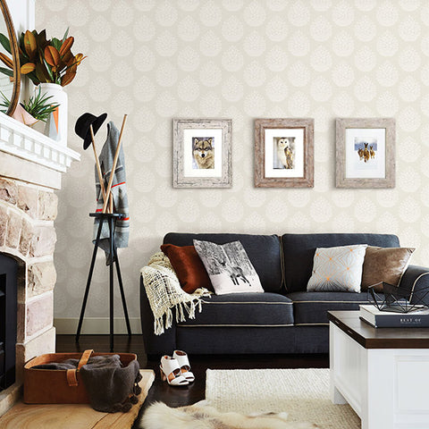 3118-25090 Totem Eggshell Pinecone Wallpaper