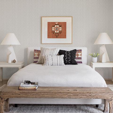 3118-25095 Bison Grey Herringbone Wallpaper