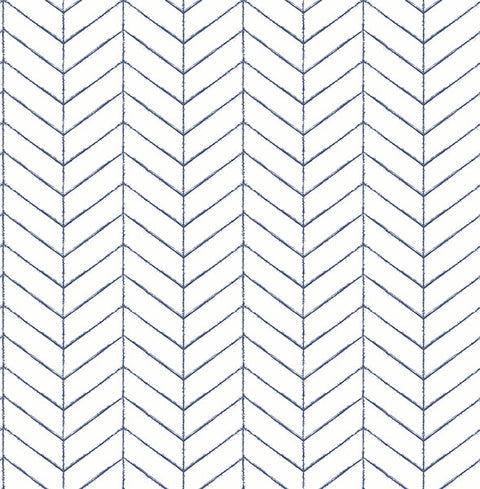 3118-25096 Bison Navy Herringbone Wallpaper
