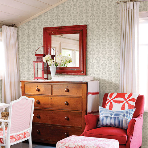 3119-13514 Dolly Light Grey Floral Wallpaper