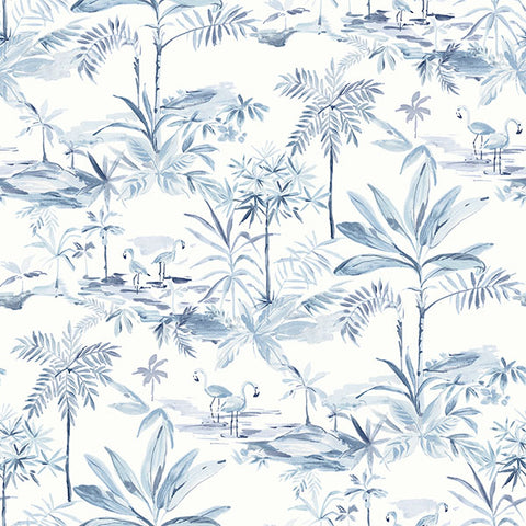 3120-12074 Lagoon Blue Scenic Island Wallpaper