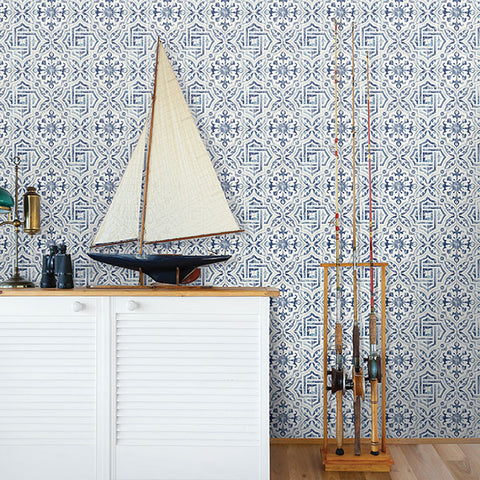 3120-12332 Sonoma Blue Beach Tile Wallpaper