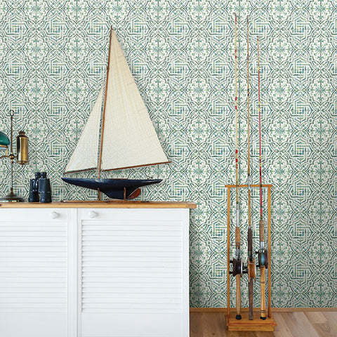 3120-12338 Sonoma Green Beach Tile Wallpaper