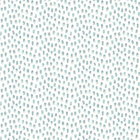 3120-13611 Sand Drips Aqua Painted Dots Wallpaper