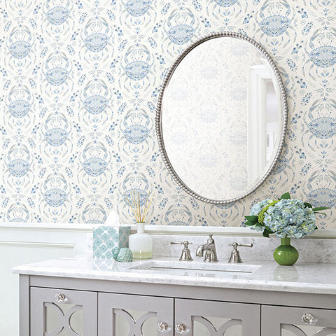 3120-13644 Annapolis Light Blue Crustation Wallpaper