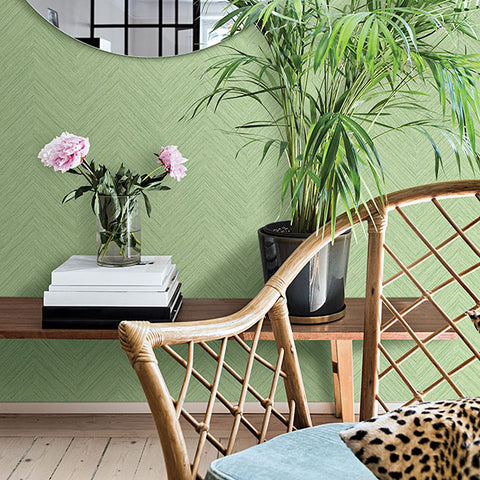 3120-13673 Caladesi Green Faux Linen Wallpaper