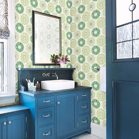 3120-13702 Sunkissed Green Floral Wallpaper