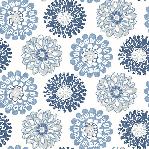 3120-13705 Sunkissed Blue Floral Wallpaper