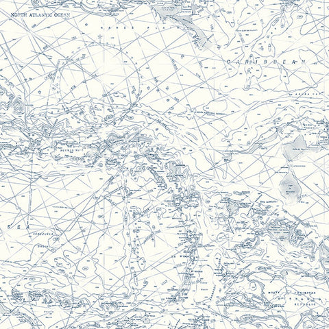 3120-16178 Charts Navy Map Wallpaper