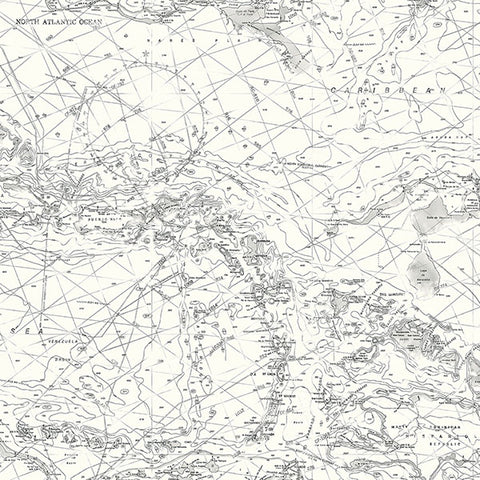 3120-16179 Charts Black Map Wallpaper