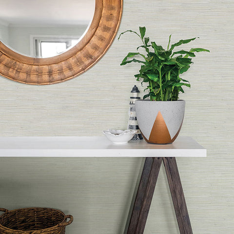 3120-256018 Waverly Light Grey Faux Grasscloth Wallpaper