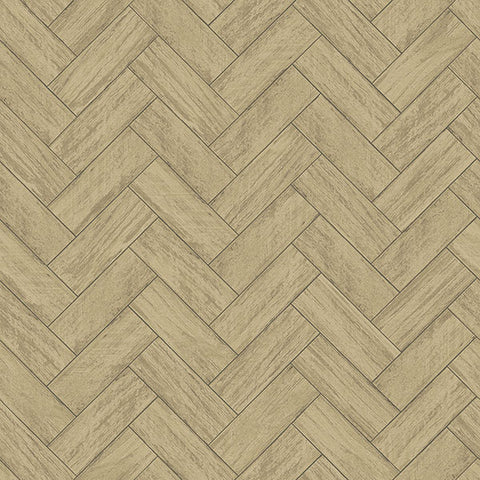3122-10105 Kaliko Neutral Wood Herringbone Wallpaper