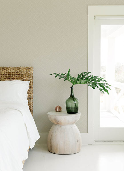 3122-10120 Kaliko Light Grey Wood Herringbone Wallpaper