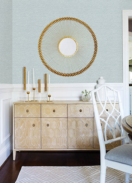 3122-10202 Gump Light Blue Faux Grasscloth Wallpaper
