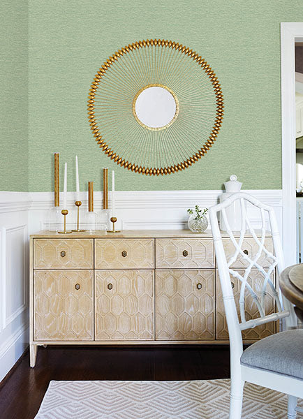 3122-10204 Gump Green Faux Grasscloth Wallpaper