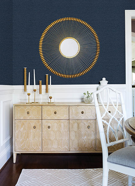 3122-10212 Gump Navy Faux Grasscloth Wallpaper