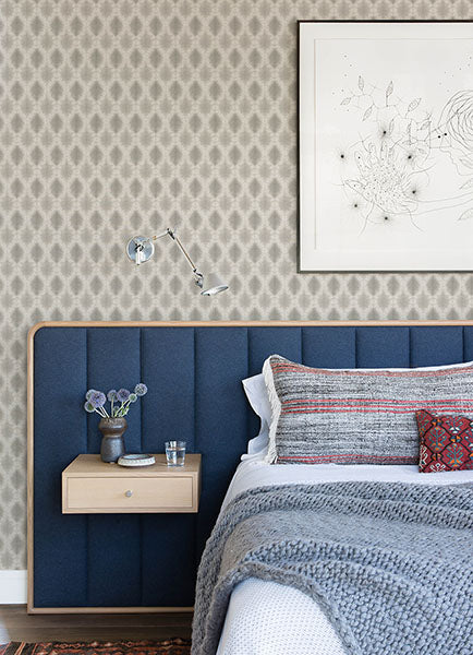 3122-10310 Mombi Grey Diamond Shibori Wallpaper