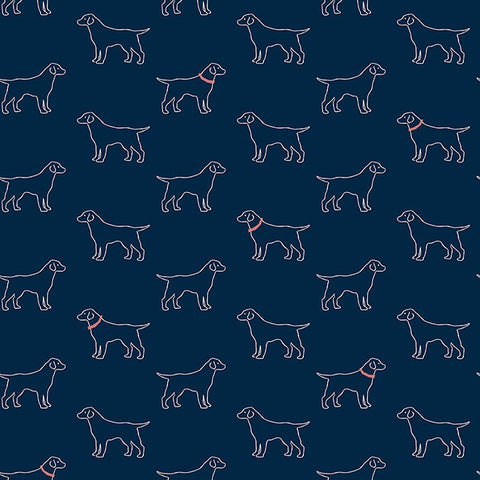 3122-10402 Yoop Dark Blue Dog Wallpaper