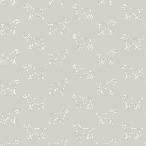 3122-10414 Yoop Grey Dog Wallpaper