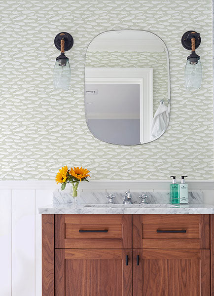 3122-10514 Nunkie Sage Sardine Wallpaper