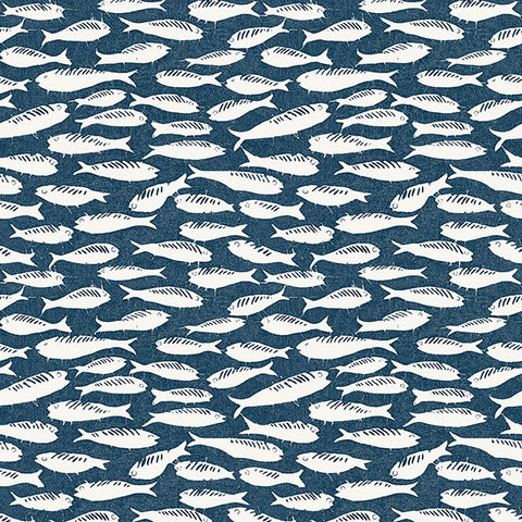 3122-10522 Nunkie Navy Sardine Wallpaper