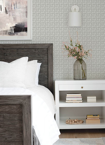 3122-10613 Jellia Charcoal Petal Geometric Wallpaper