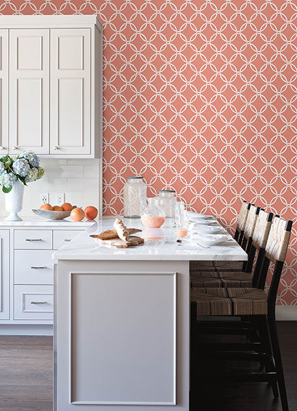 3122-11001 Quelala Coral Ring Ogee Wallpaper