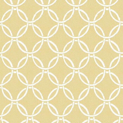 3122-11003 Quelala Yellow Ring Ogee Wallpaper