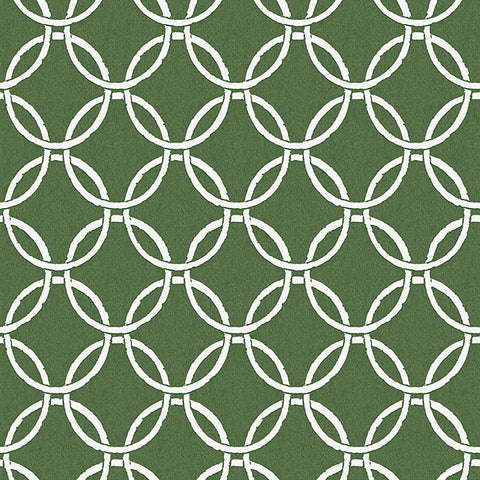 3122-11004 Quelala Green Ring Ogee Wallpaper
